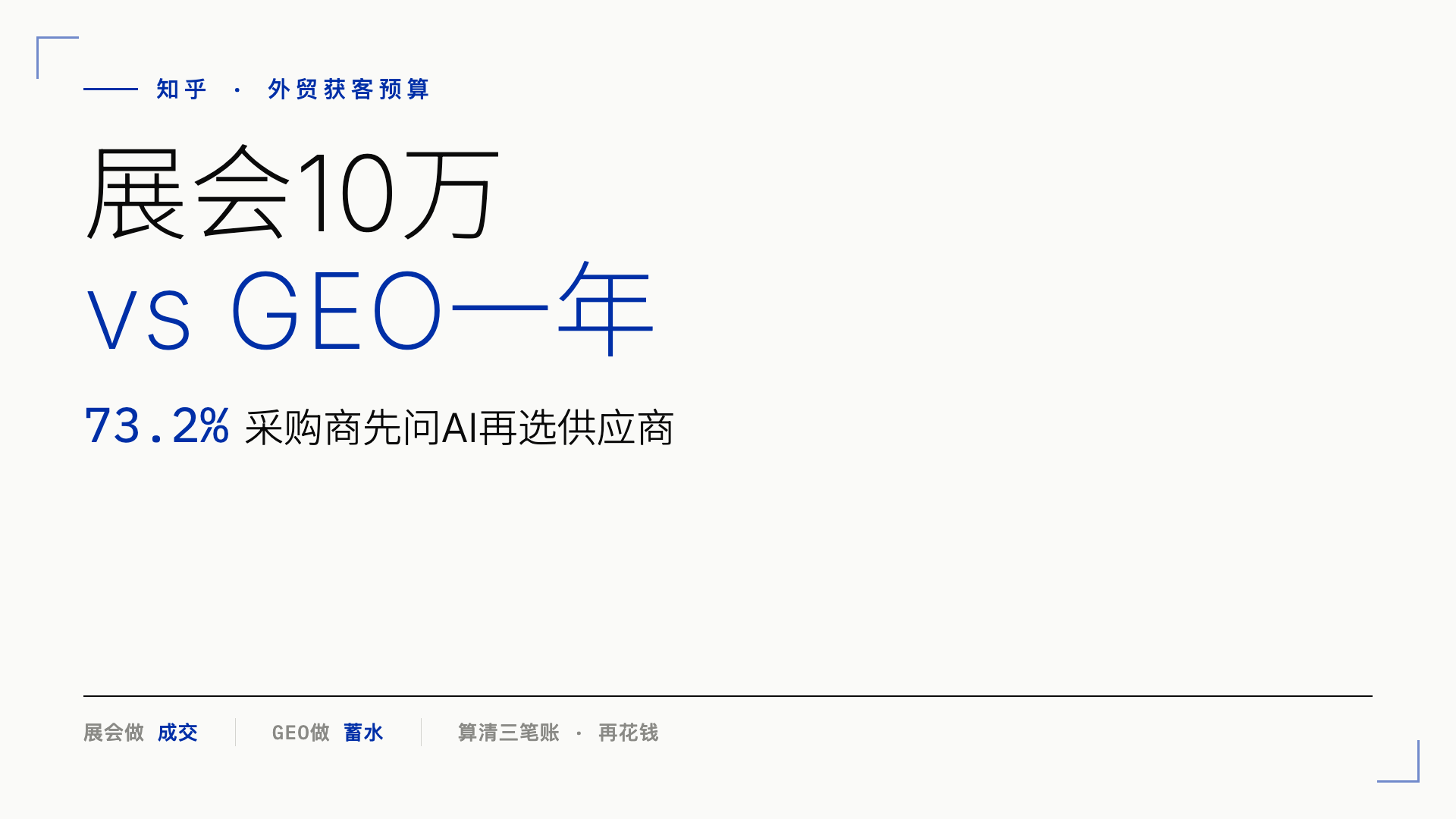 外贸老板的算账本：展会10万 vs GEO一年